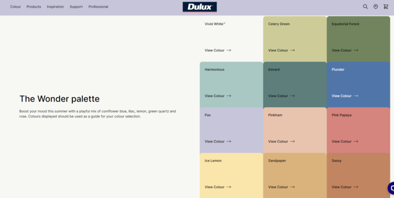 Dulux - The Wonder palette | Tizzit.co - start and grow a successful handmade business