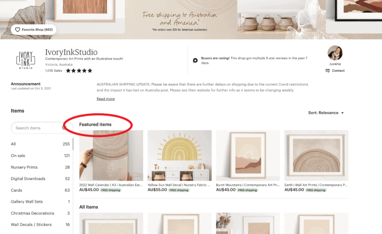 Arrange Etsy Listing - IvoryInkStudio Example | Tizzit.co - start and grow a successful handmade business