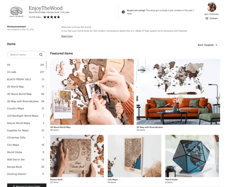 Arrange Etsy Listing - EnjoyTheWood Example | Tizzit.co - start and grow a successful handmade business