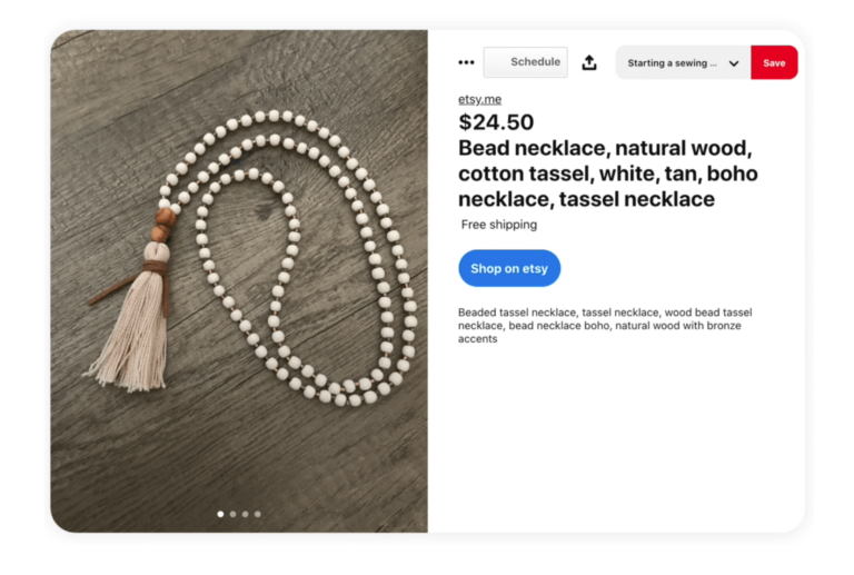 Pinterest algorithm 2023 - bead necklace | Tizzit.co - start and grow a successful handmade business