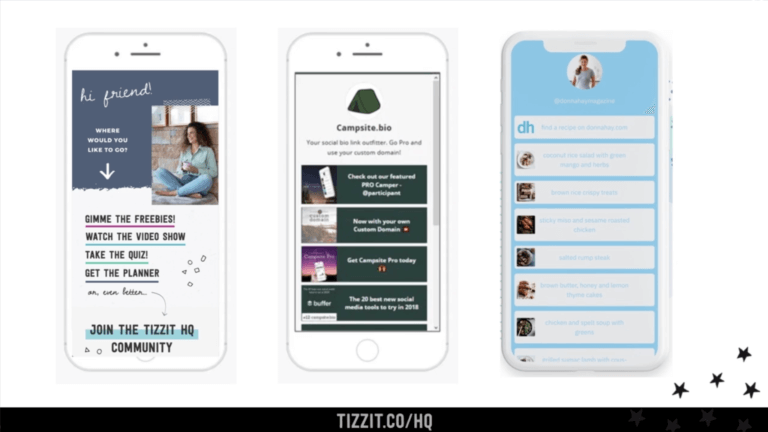 Instagram bio - link example | Tizzit.co - start and grow a successful handmade business
